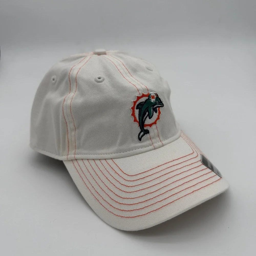 Reebok Miami Dolphins Womens Hat White Orange Contrast Stitch NFL Adjustable Cap